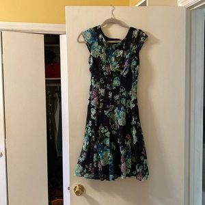 Watercolor lace floral dress